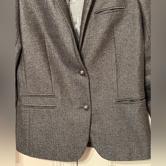 Zadig & Voltaire Metallic Grey Leather Detailed Blazer - Picture 2 of 7